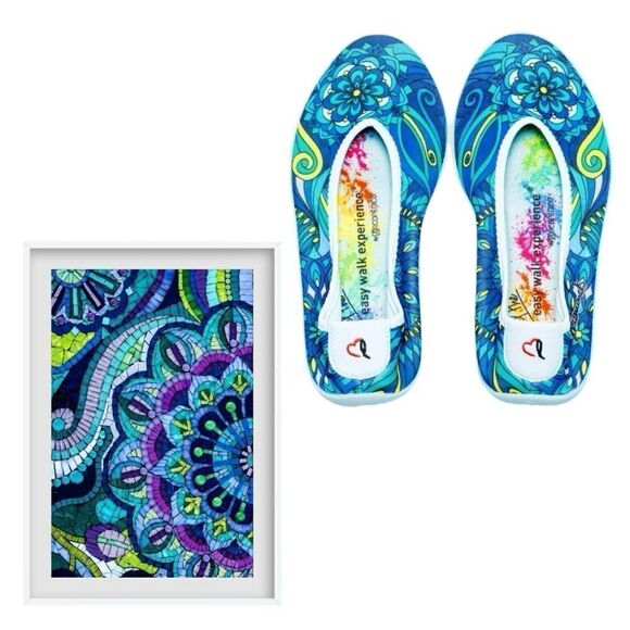 ARCOPEDICO Women’s Printed Lolita Art Edition in the Size 41/9.5-10 US Size - Picture 1 of 15